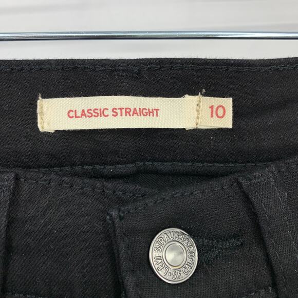 SOLD Levis Denim Jeans Womens Size 10 Short Classic Straight Leg Stretch Black - Picture 7 of 9